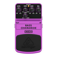 Behringer BASS OVERDRIVE BOD400 User Manual