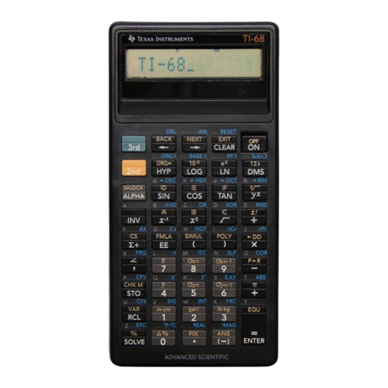 Texas Instruments TI-68 Manuals