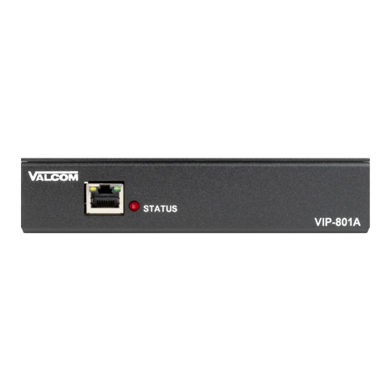 Valcom Syn-Apps VIP-801A-SA Quick Manual