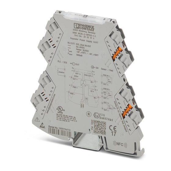 Phoenix Contact MINI MCR-2-RPSS-I-I Installation Notes For Electricians