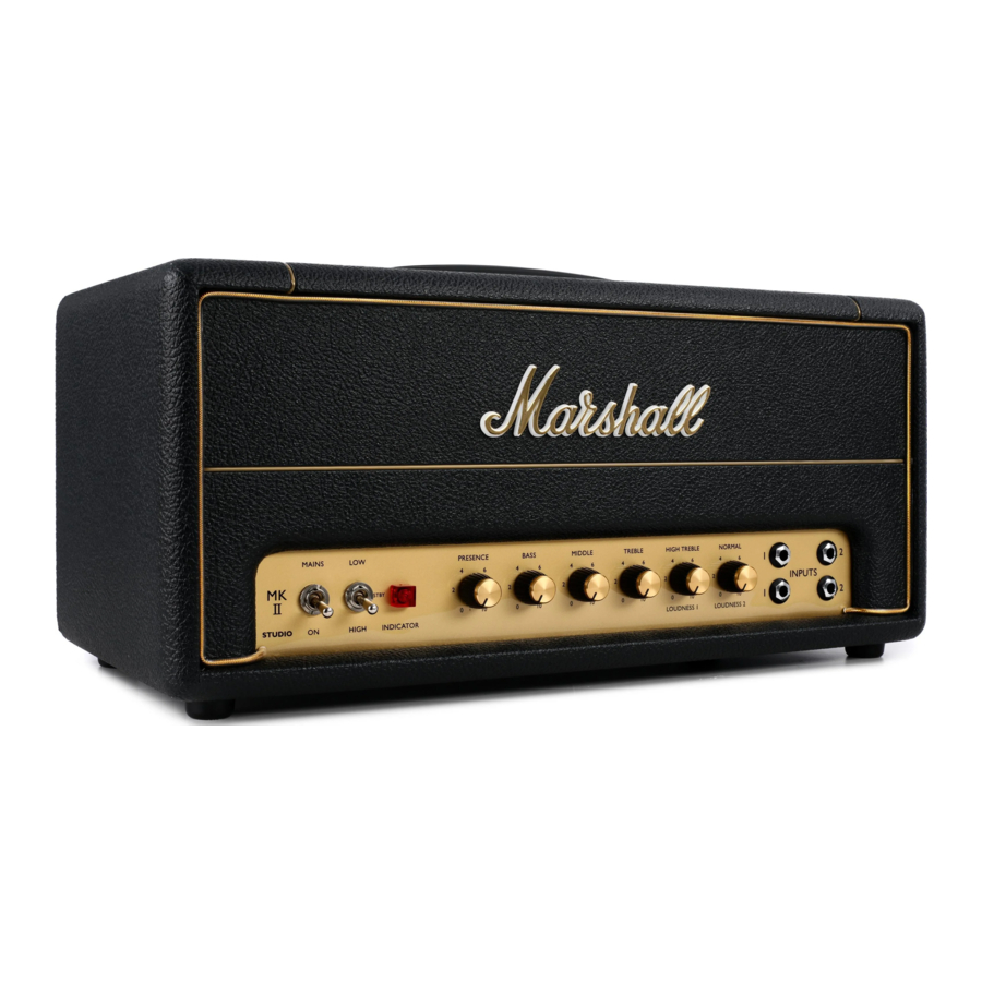 Marshall STUDIO VINTAGE SV20H / SV20C Manual