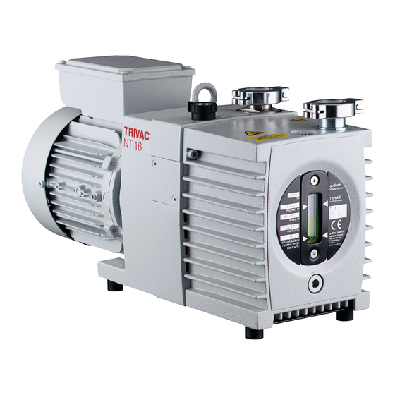 Oerlikon Leybold Vacuum TRIVAC NT16 Pump Manuals