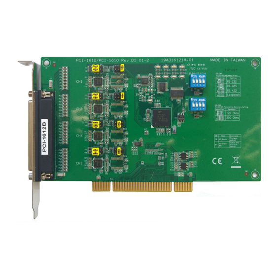 Advantech PCI-1612B Technical Instructions