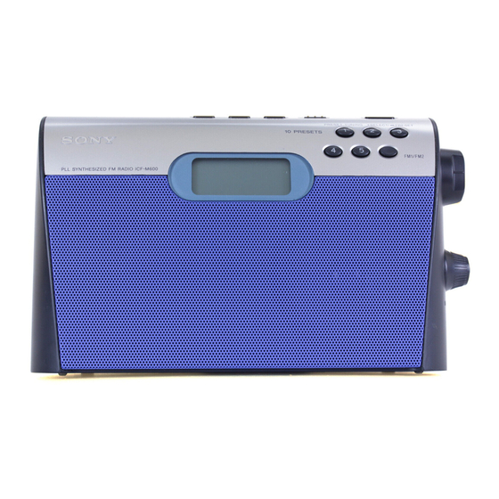 Sony ICF-M600 Operating Instructions