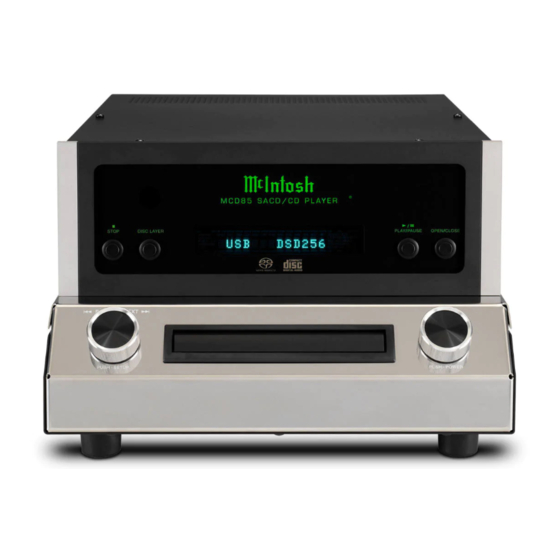 McIntosh MCD85 Owner's Manual