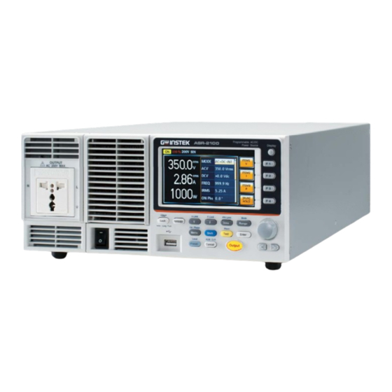 GW Instek ASR-2000 Series Manual