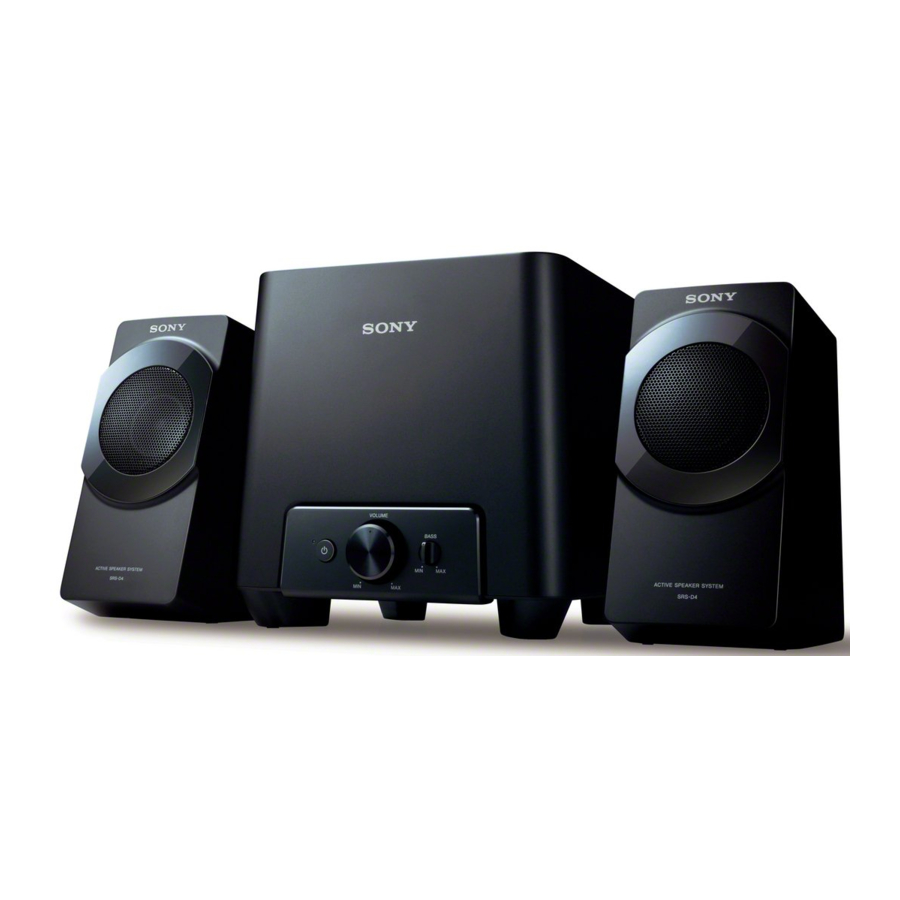 Sony SRS-D4 - Active Speaker System Manual