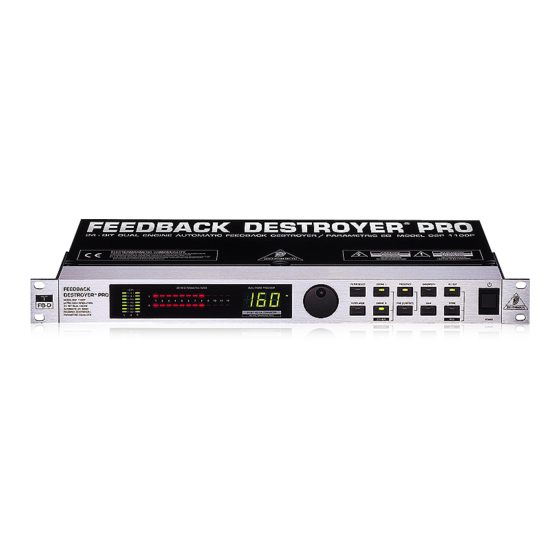 Behringer FEEDBACK DESTROYER PRO DSP1100P Technical Specifications