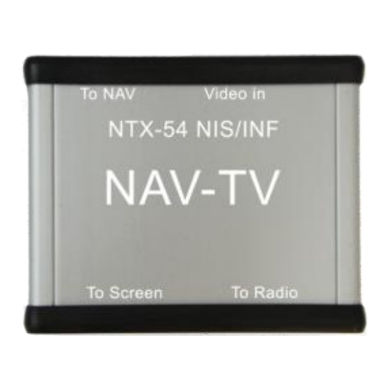 Nav TV NTX-54 Installation Manual
