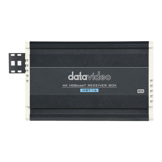 Datavideo HBT-16 HDBaseT Receiver Box Manuals