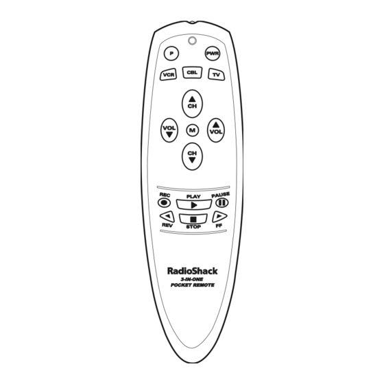 Radio Shack 3-in-One Pocket Remote Owner's Manual