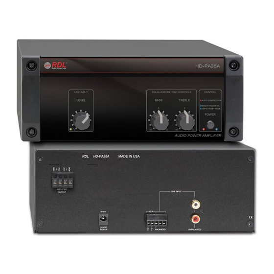 RDL HD Series Installation And Operation Manual