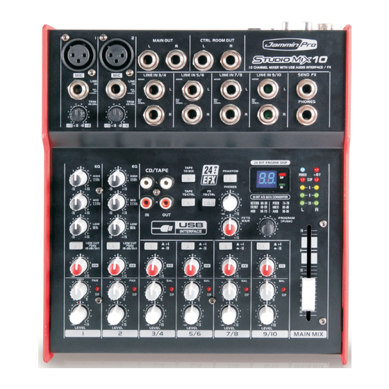 Jammin Pro studiomix 10 Manuals