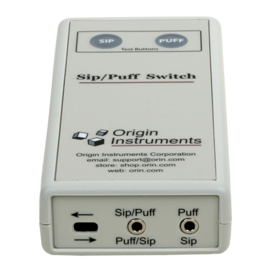 Origin Instruments Sip/Puff Switch User Manual