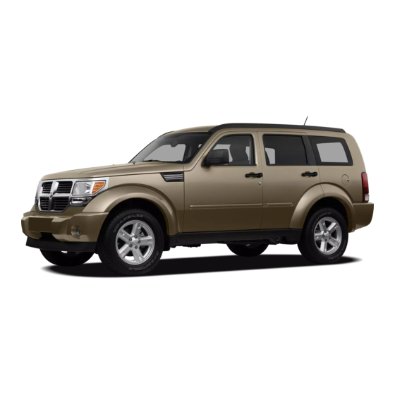 Dodge Nitro 2009 Quick Reference Manual