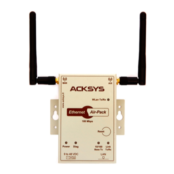 Acksys Ethernet Air-Pack User Manual
