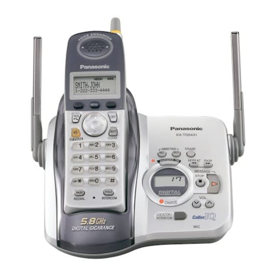 Panasonic KX-TG5431S - 5.8 GHz DSS Cordless Phone Manuals