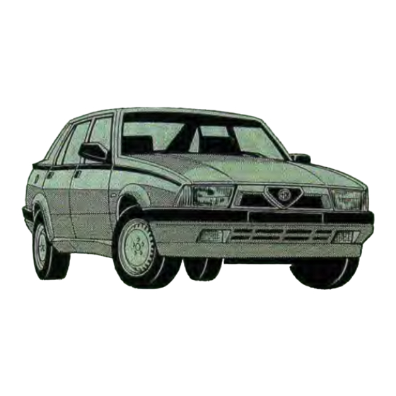 Alfa Romeo 75 T.SPARK 1986 Owner's Manual