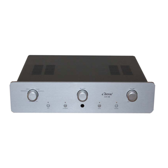Classe Audio CAP-100 Integrated Amplifier Manuals