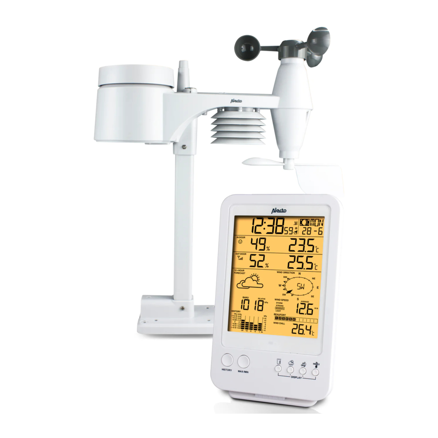Alecto WS-4800, WS-4700 - Weather Station with Wireless Outdoor Sensor Manual