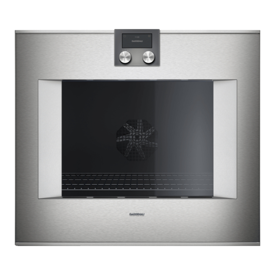 Gaggenau BO 480 613 Use And Care Manual