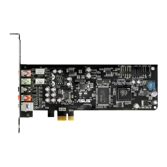 Asus Xonar DSX Quick Start Manual