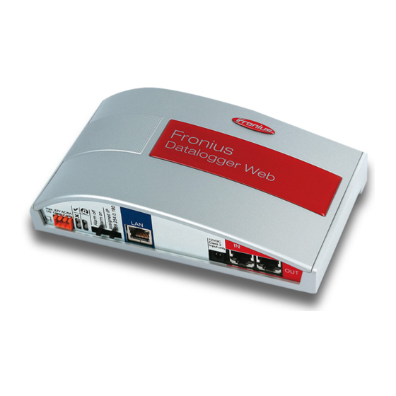 Fronius Datalogger Web Operating Instructions Manual