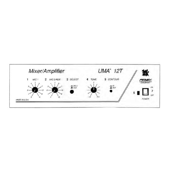 Peavey ARCHITECTURAL ACOUSTICS UMA/12T Operating Instructions Manual