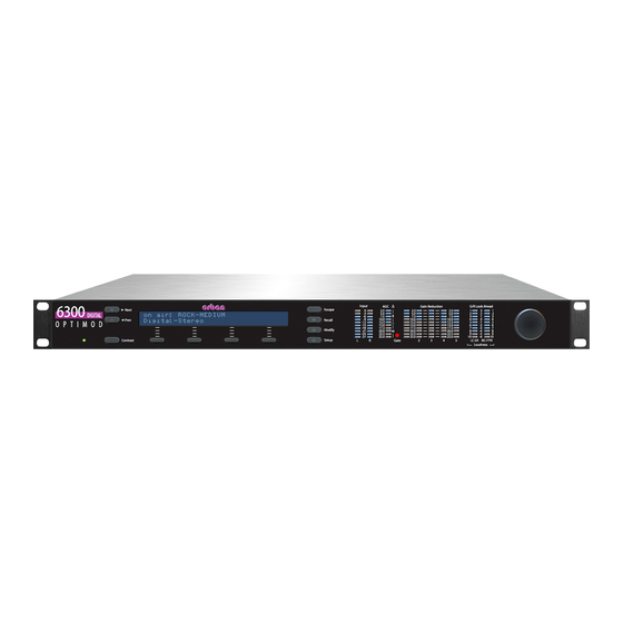 Orban OPTIMOD 6300 Operating Manual