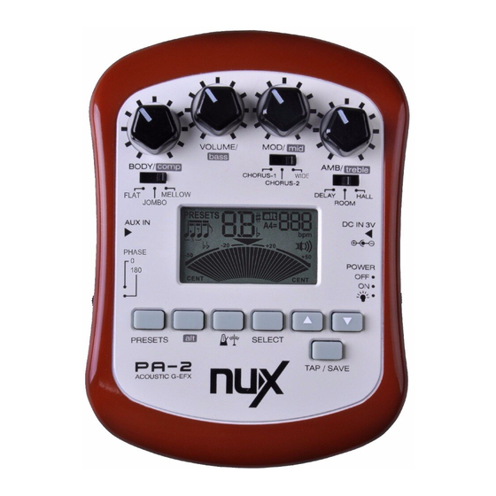 nux PA-2 Owner's Manual