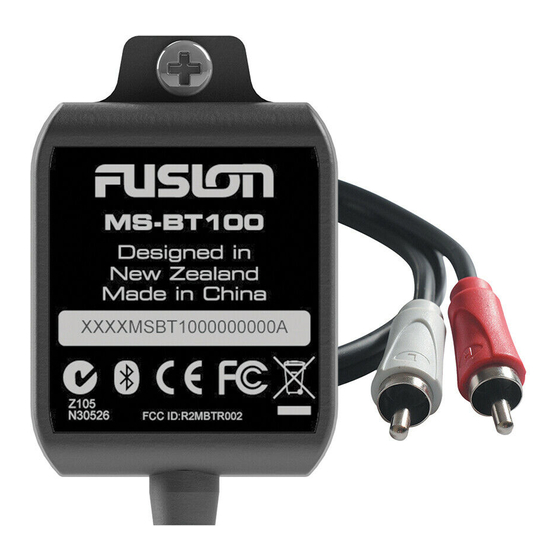Fusion MS-BT100 Installation Instructions