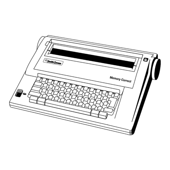 Smith Corona Memory Correct User Manual