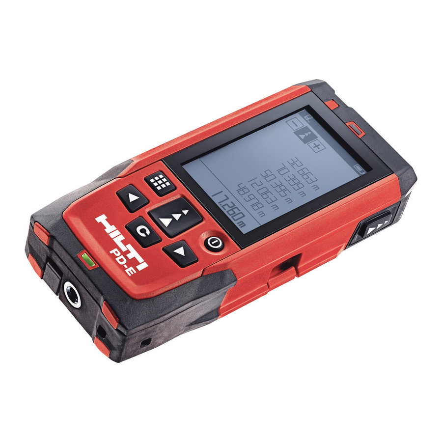 Hilti PD-E Operating	 Instruction