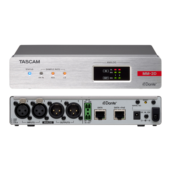 Tascam MM-2D-E Owner's Manual