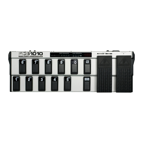 Behringer FCB1010 Quick Start Manual