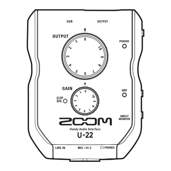 Zoom U-22 Operation Manual