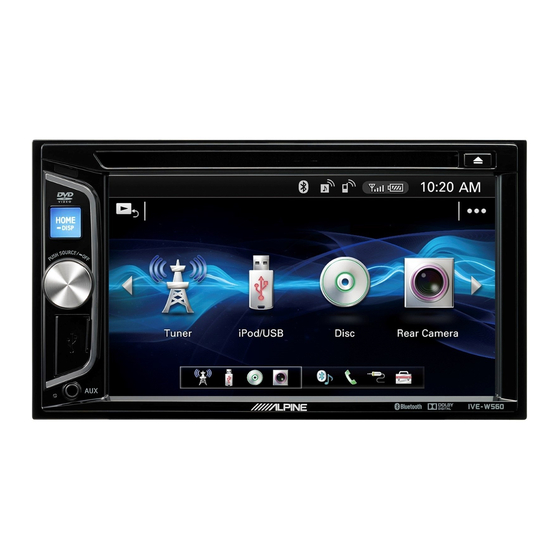 Alpine IVE-W560BT Car Multimedia System Manuals