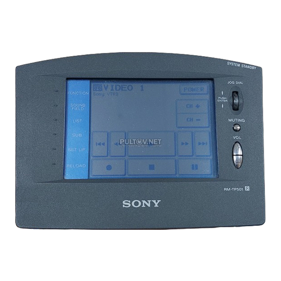 Sony RM-TP501E Operating Instructions Manual