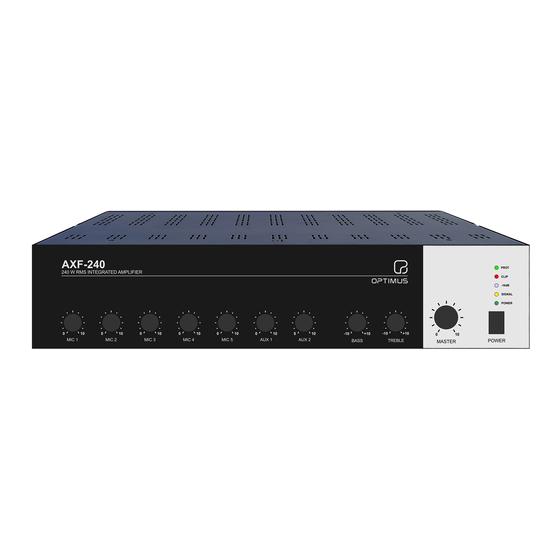 User Manuals: Optimus AXF-240 Mixer Amplifier