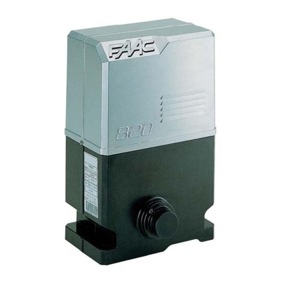 FAAC 820 Installation Instructions Manual