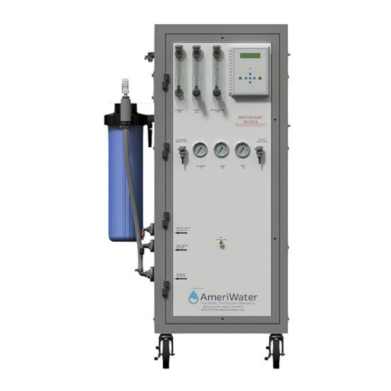 AmeriWater Central Sterile RO3X Operation & Maintenance Manual