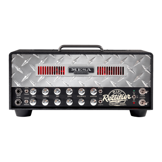 Mesa/Boogie Mini Rectifier Twenty-Five Owner's Manual