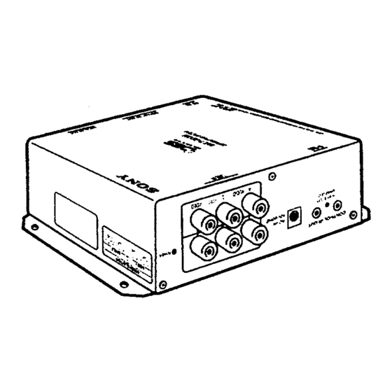 Sony MRD-D1 Installation Manual