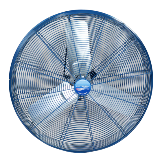 Patterson CAGE FANS Operating Instructions Manual