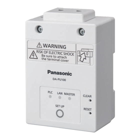 Panasonic HD-PLC DA-PU100 Operating Manual