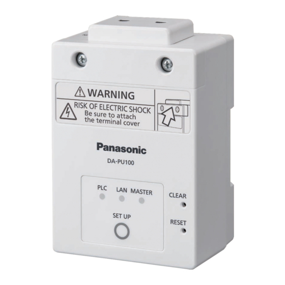 Panasonic HD-PLC DA-PU100 Administrator's Manual