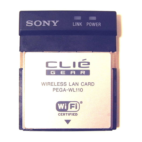 Sony Clie Gear PEGA-WL110 Manuals