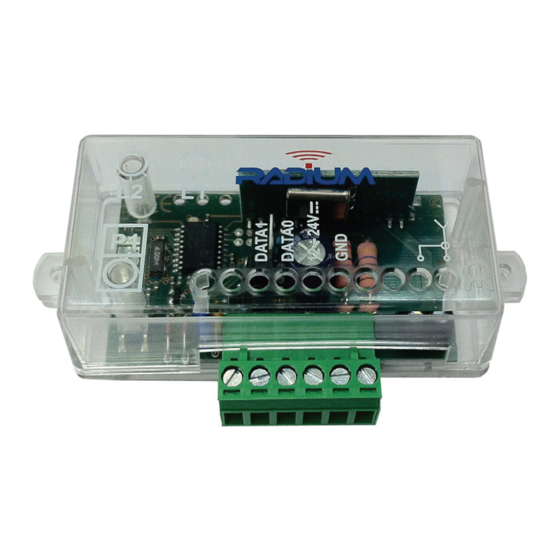 CDVI RADIUM WRW Quick Start Manual