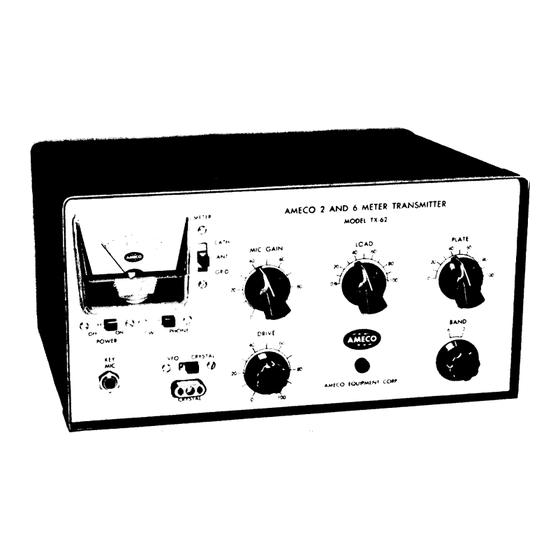 Ameco TX-62 Operating Instructions Manual