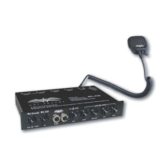 Wet Sounds WS-420 Installation And Setting Instructions